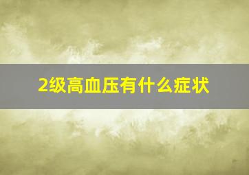 2级高血压有什么症状