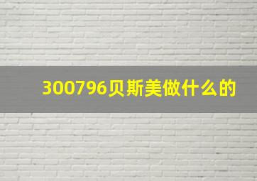 300796贝斯美做什么的