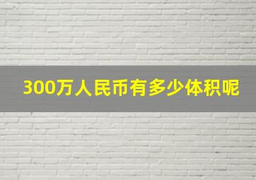 300万人民币有多少体积呢