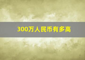 300万人民币有多高