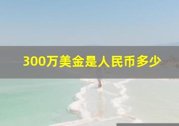 300万美金是人民币多少