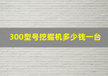 300型号挖掘机多少钱一台