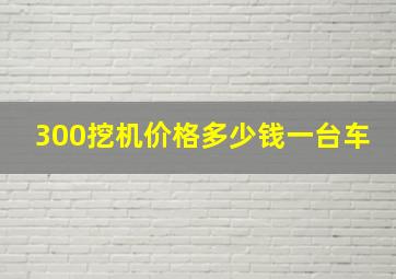 300挖机价格多少钱一台车