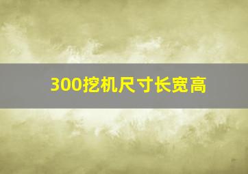 300挖机尺寸长宽高