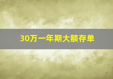 30万一年期大额存单