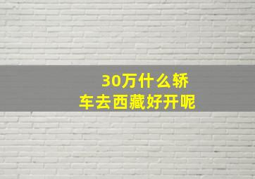 30万什么轿车去西藏好开呢