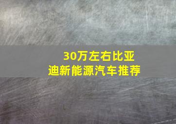 30万左右比亚迪新能源汽车推荐