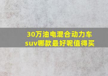 30万油电混合动力车suv哪款最好呢值得买