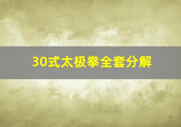 30式太极拳全套分解