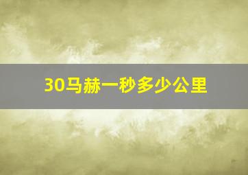 30马赫一秒多少公里