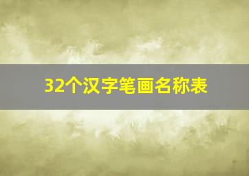 32个汉字笔画名称表