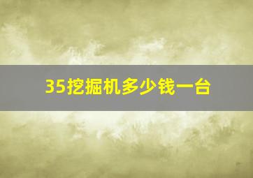 35挖掘机多少钱一台