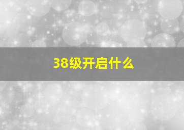 38级开启什么