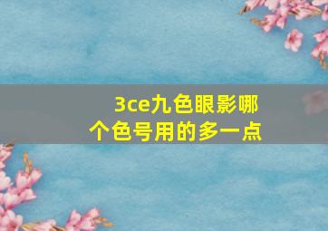 3ce九色眼影哪个色号用的多一点