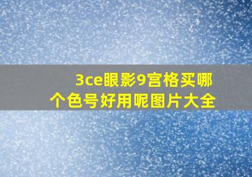 3ce眼影9宫格买哪个色号好用呢图片大全