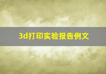 3d打印实验报告例文