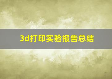 3d打印实验报告总结