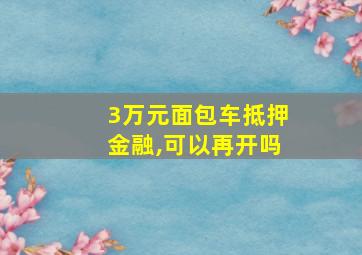 3万元面包车抵押金融,可以再开吗