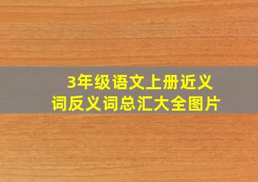 3年级语文上册近义词反义词总汇大全图片