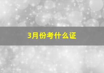 3月份考什么证