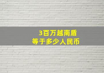 3百万越南盾等于多少人民币