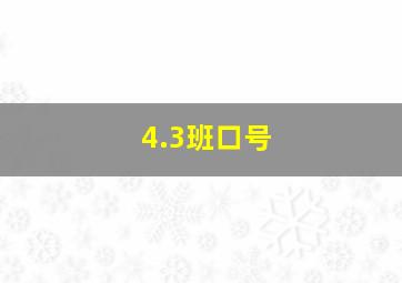 4.3班口号