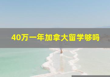 40万一年加拿大留学够吗