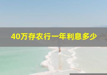 40万存农行一年利息多少