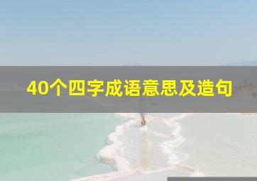 40个四字成语意思及造句