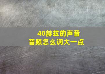 40赫兹的声音音频怎么调大一点