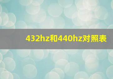 432hz和440hz对照表