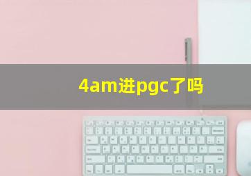 4am进pgc了吗