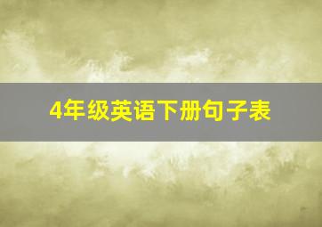 4年级英语下册句子表