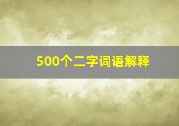 500个二字词语解释