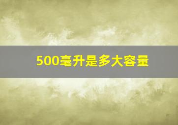 500毫升是多大容量