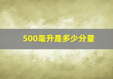 500毫升是多少分量