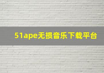 51ape无损音乐下载平台