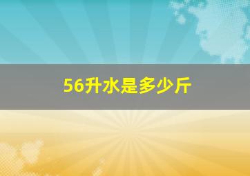 56升水是多少斤