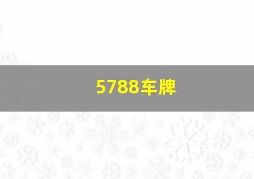 5788车牌