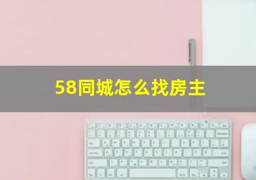 58同城怎么找房主