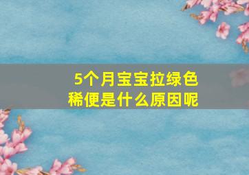 5个月宝宝拉绿色稀便是什么原因呢