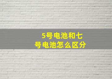 5号电池和七号电池怎么区分