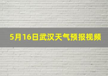 5月16日武汉天气预报视频