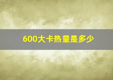 600大卡热量是多少