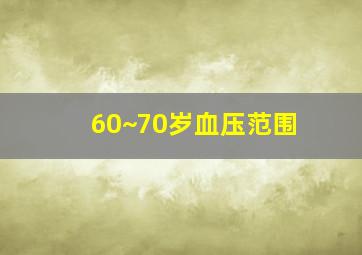 60~70岁血压范围