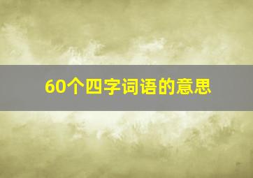 60个四字词语的意思