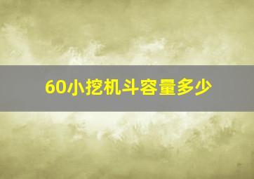 60小挖机斗容量多少