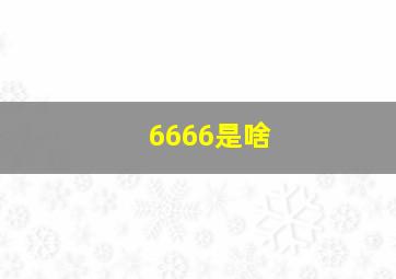 6666是啥