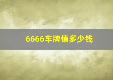 6666车牌值多少钱