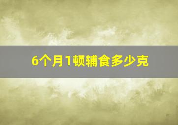 6个月1顿辅食多少克